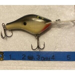 Vtg Poes Cedar Wood Black Chartreuse Silver Scale 5” crankbait lure